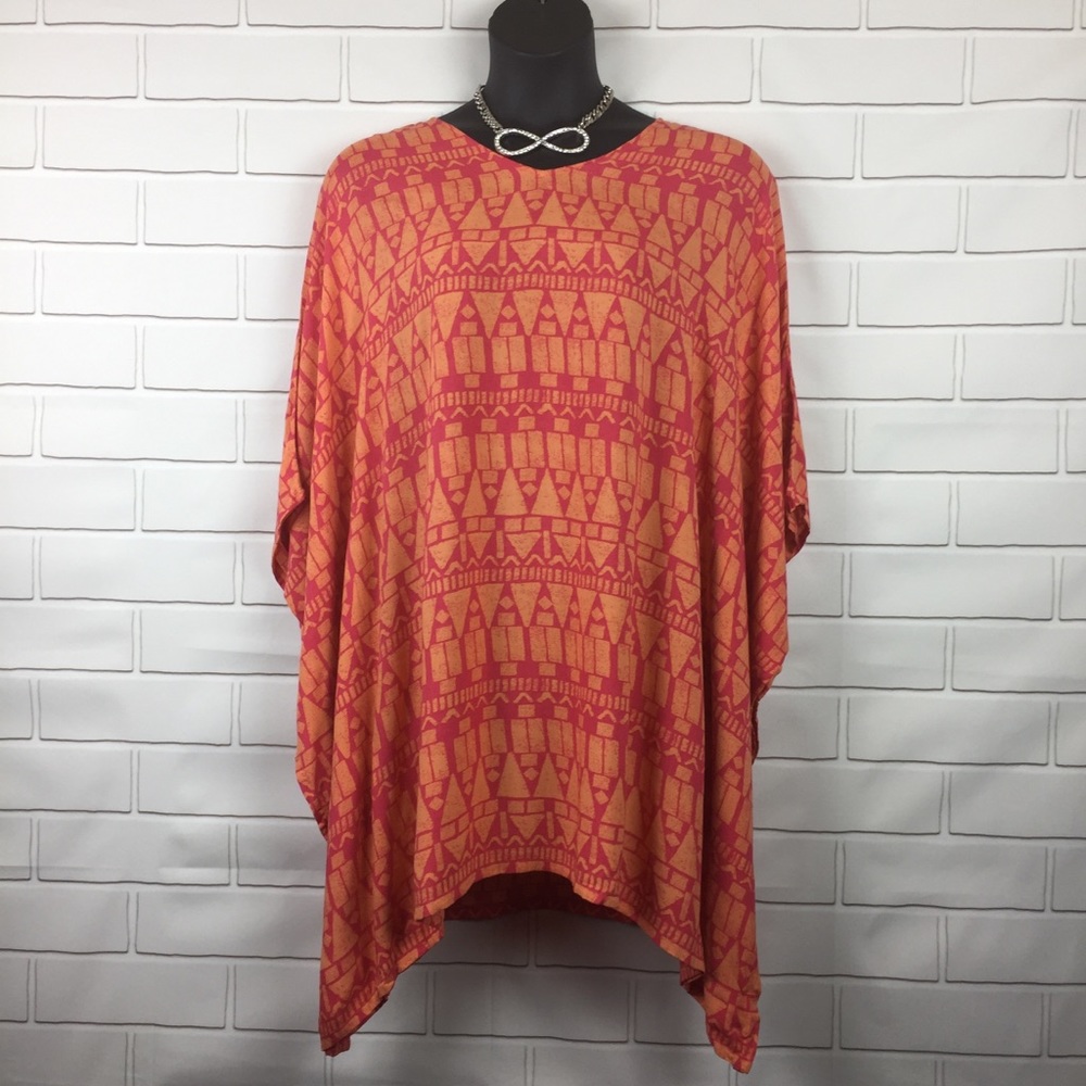 Belle Gray/ Lisa Rina Boho Poncho Top Size L